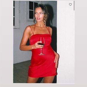 Princess Polly Vibrant Red Satin Dress